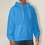 Men's Celestial Blue Solid Flannel Hoodie