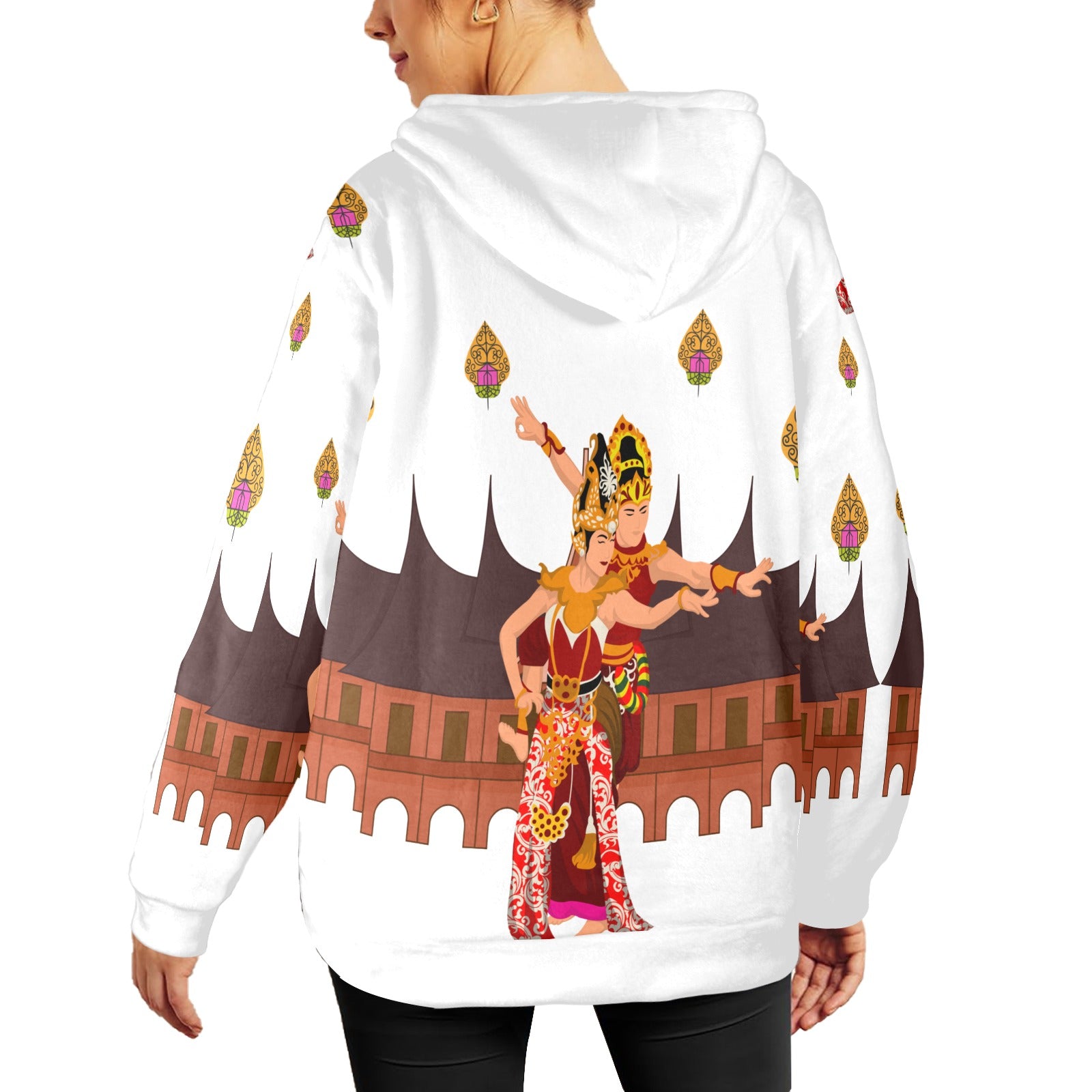 Women's Nritya Abstract Flannel Hoodie