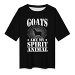 Women's Goats are my Spirit Animal Typography Oversized T-shirt