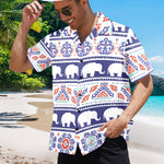 Men's Indian Paisley Pattern Abstract Half Sleeve Shirt