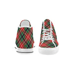 Women's Congested Tartan Blaze Abstract High Top Shoes