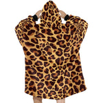 Women's Dark Leopard Print Abstract Blanket Hoodie