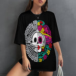 Women's Sugar Skull Acid & Punk Oversized T-shirt