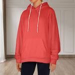 Women's Red Solid Flannel Hoodie