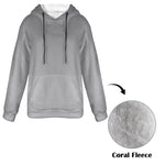 Women's Dim Grey Solid Flannel Hoodie
