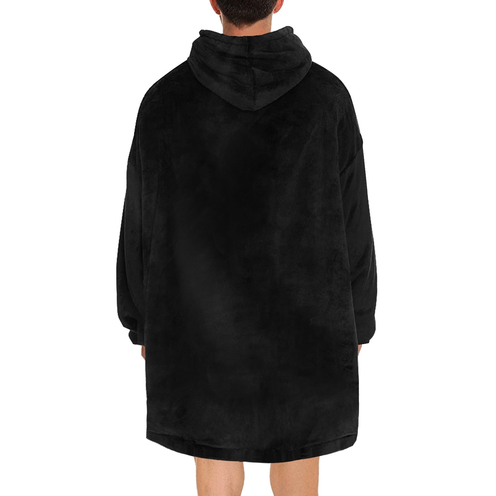 Men's Black Solid Blanket Hoodie