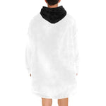 Men's White & Black Solid Blanket Hoodie