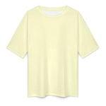 Women's Light Goldenrod Yellow Solid Oversized T-shirt