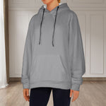 Women's Dim Grey Solid Flannel Hoodie