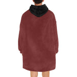 Men's Wine & Black Solid Blanket Hoodie