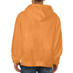 Men's Carrot Orange Solid Flannel Hoodie