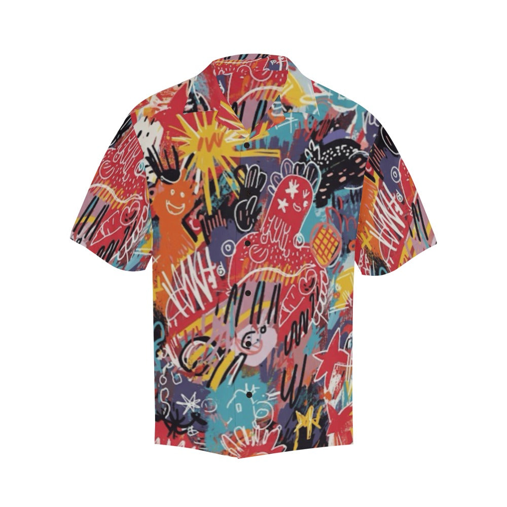 Men's Graffiti Blast Abstract Half Sleeve Shirt
