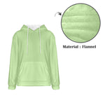 Men's Tea Green Solid Flannel Hoodie
