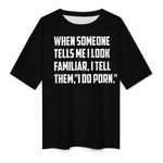 Women's Familiar Me Typography Oversized T-shirt