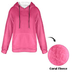 Women's Dogwood Rose Solid Flannel Hoodie