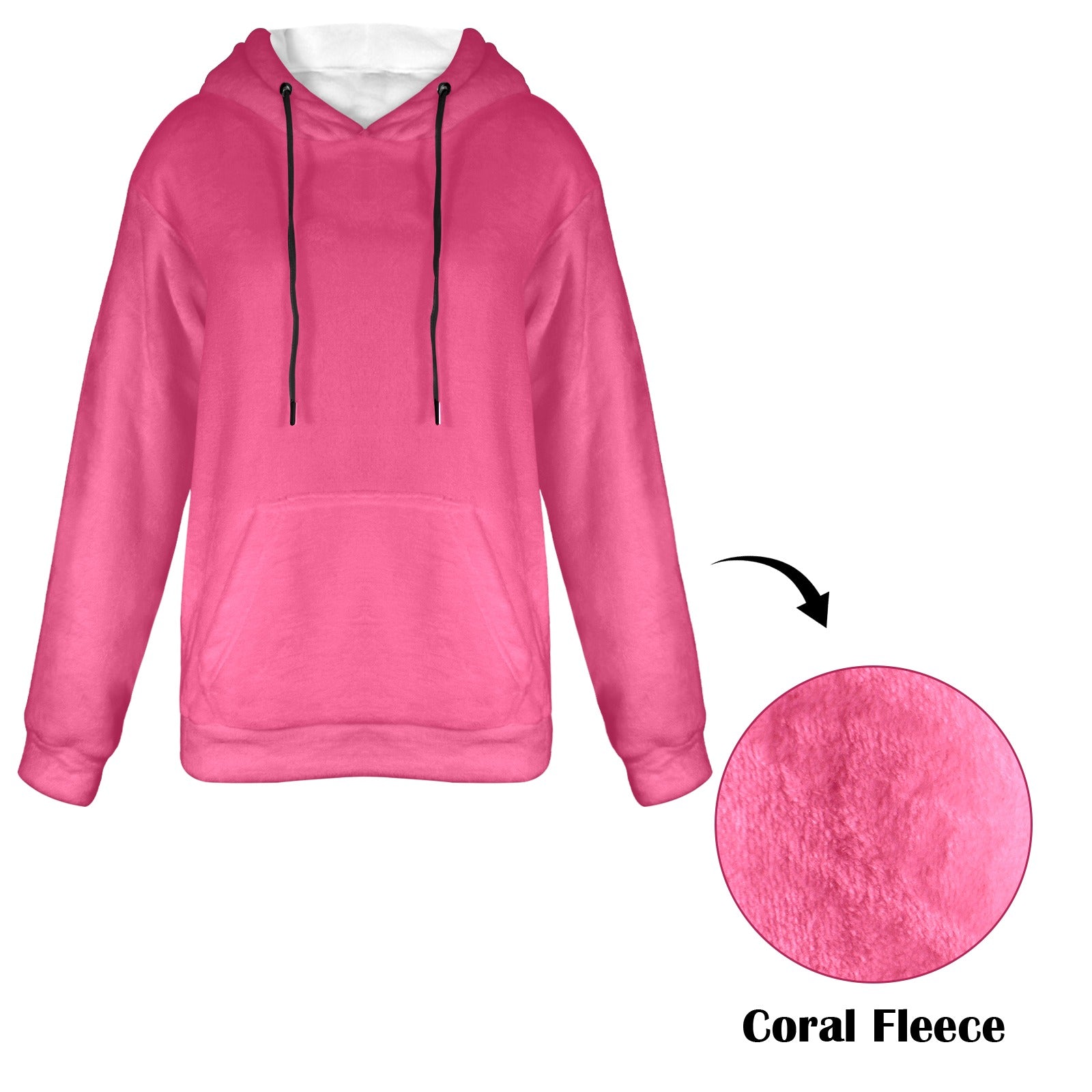 Women's Dogwood Rose Solid Flannel Hoodie