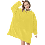 Women's Yellow Solid Blanket Hoodie