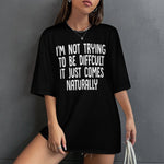 Women's Naturally Typography Oversized T-shirt