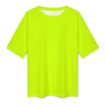 Men's Fluorescent Yellow Solid Oversized T-shirt