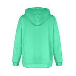 Women's Medium Spring Green Solid Flannel Hoodie