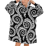 Men's Trippy Monochrome Abstract Blanket Hoodie