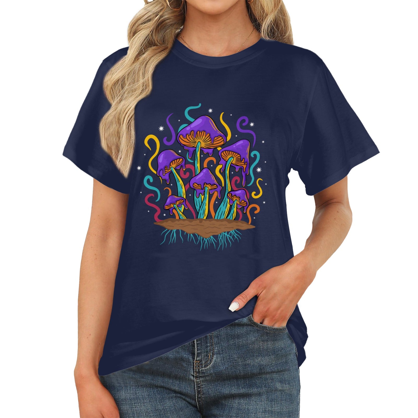 Women's Melting Mushroom Acid & Punk Classic Fit T-shirt