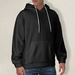 Men's Black Solid Flannel Hoodie