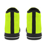 Women's Fluorescent Yellow Solid High Top Shoes