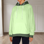 Women's Moss Green & Rifle Green Solid Flannel Hoodie