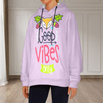 Women's Good Vibes Abstract Flannel Hoodie