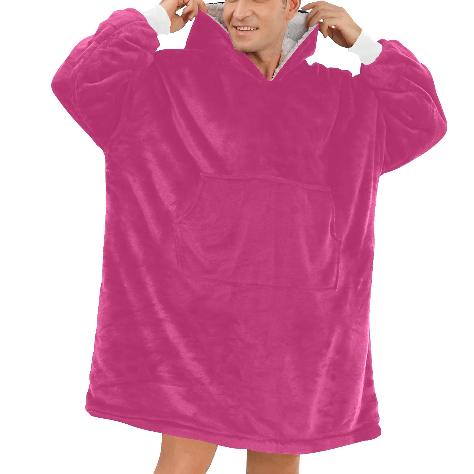 Men's Raspberry Rose Solid Blanket Hoodie
