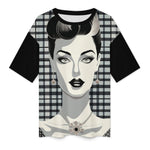 Women's Vintage Pin-up Style Abstract Oversized T-shirt