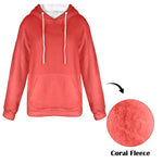 Women's Red Solid Flannel Hoodie