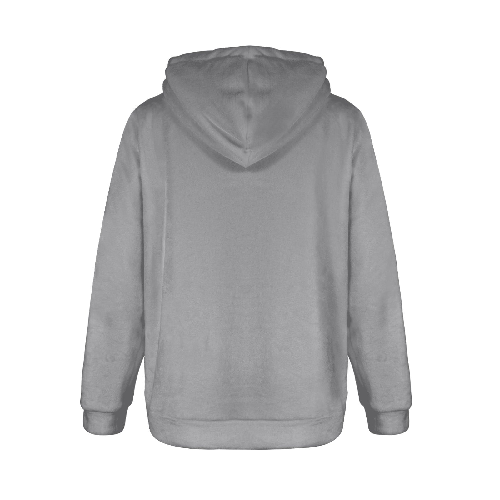 Women's Dim Grey Solid Flannel Hoodie