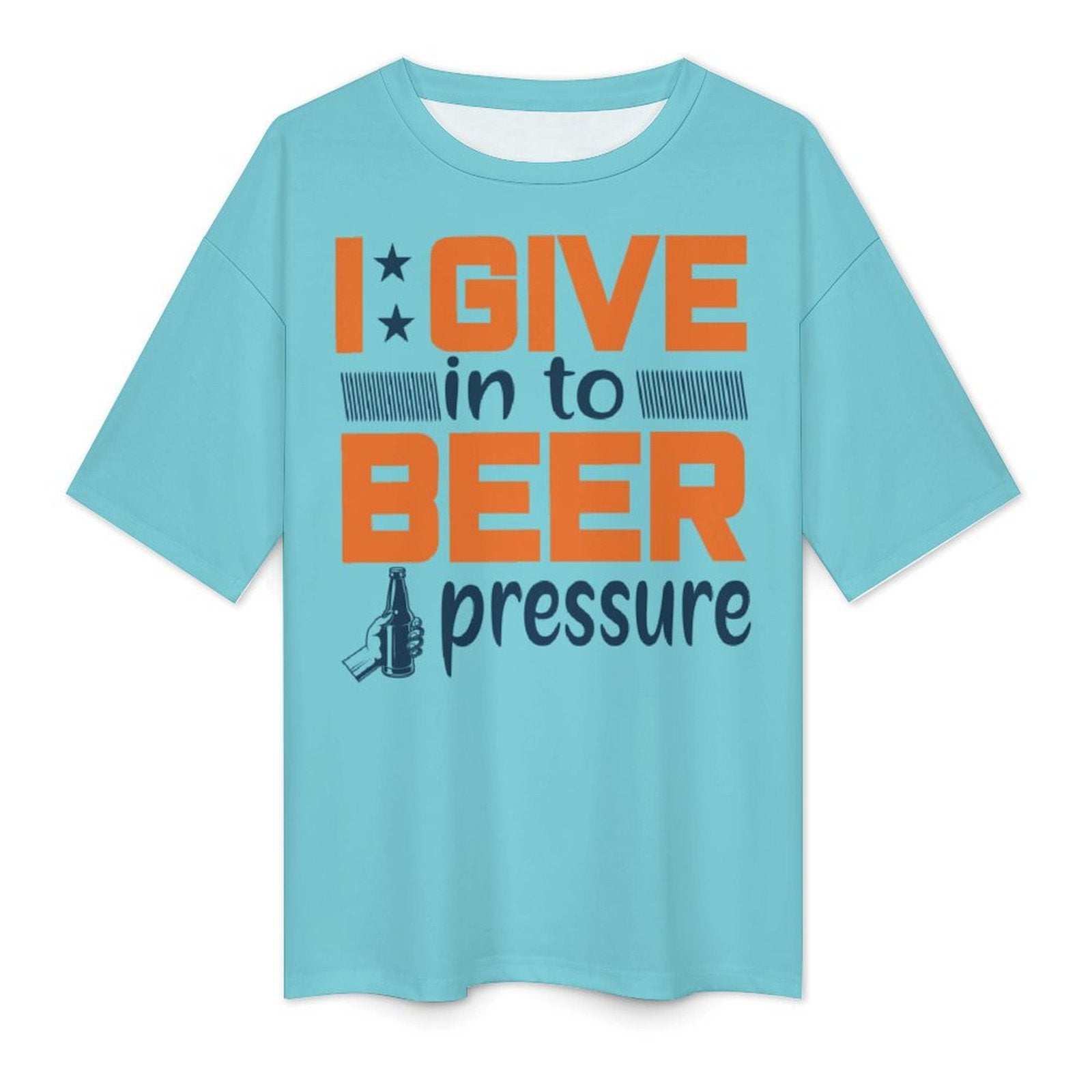 Men's Beer Pressure Typography Oversized T-shirt