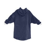 Women's Oxford Blue Solid Blanket Hoodie