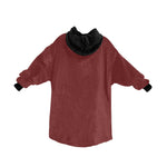 Men's Wine & Black Solid Blanket Hoodie