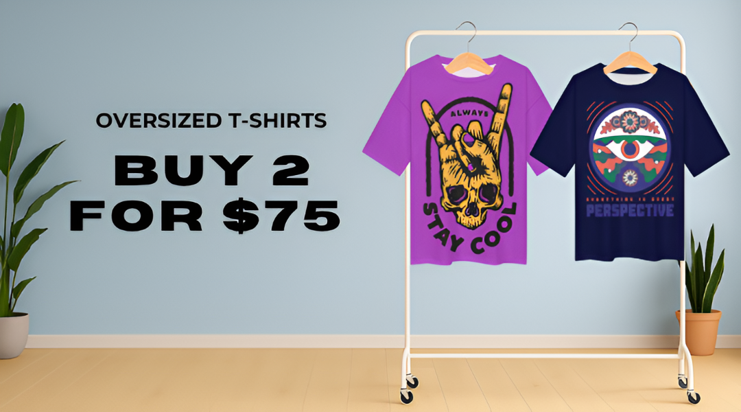 Buy 2 Oversized T-shirts for 75 - Mobile