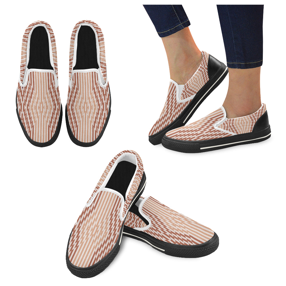 Men's Checkers Print Canvas Slip-on Shoes