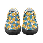 Women's Yellow Blue Polka Canvas Slip-on Shoes