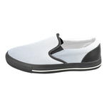 Men's Light Blue Solids Print Canvas Slip-on Shoes
