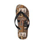 Men's  Earthy Blocks Tribal Print Flip Flops