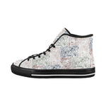 Women's Skull Doodle Print Canvas High Top Shoes