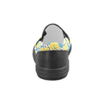 Men's Blue Polka Print Canvas Slip-On Shoes