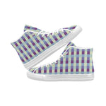 Women's Checkers Print Canvas High Top Shoes