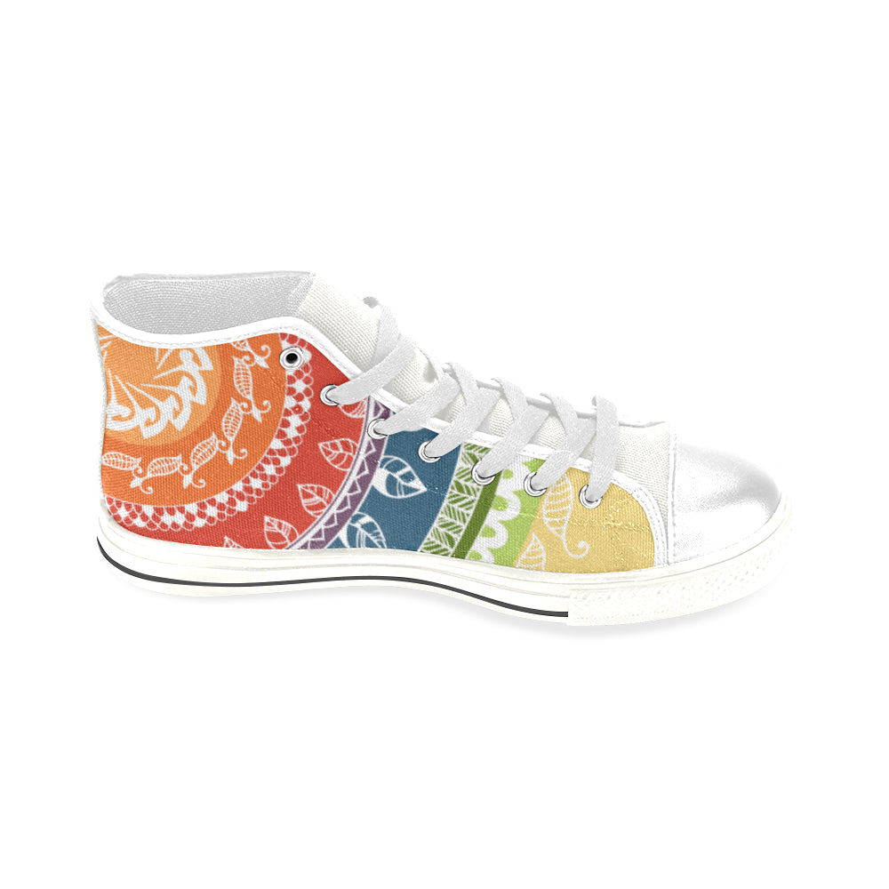 Men's Folksy Mandala Print Canvas High Top Shoes