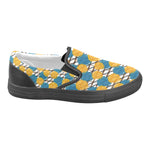 Women's Yellow Blue Polka Canvas Slip-on Shoes