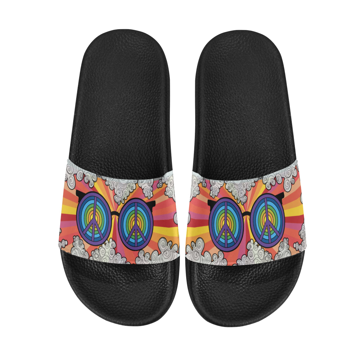 Women's Peace Shades Psychedelic Print Sliders Sandal