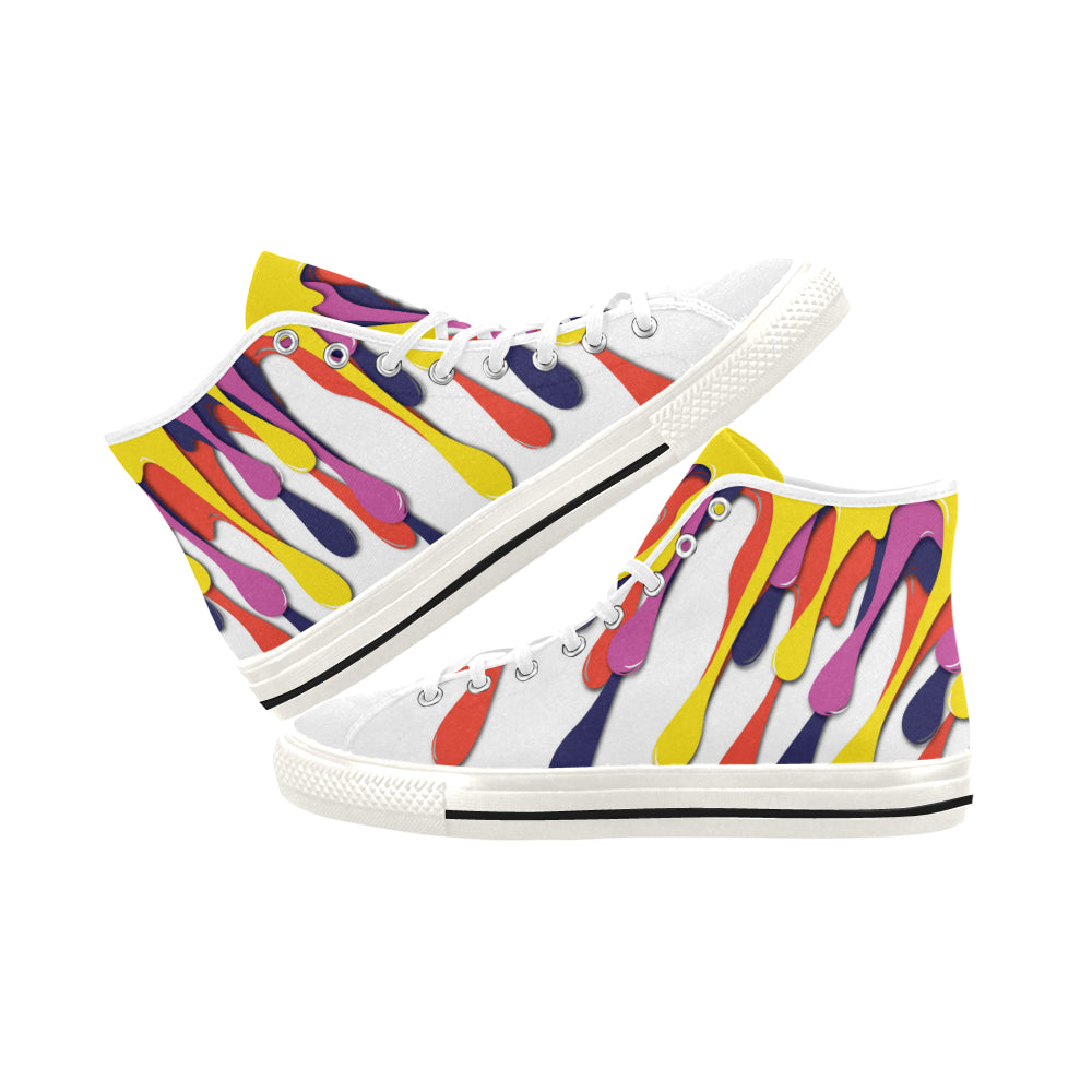 Women's Paint Splatter Print Canvas High Top Shoes