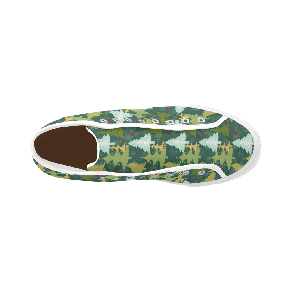 Men's Christmas Trees Print Canvas High Top Shoes